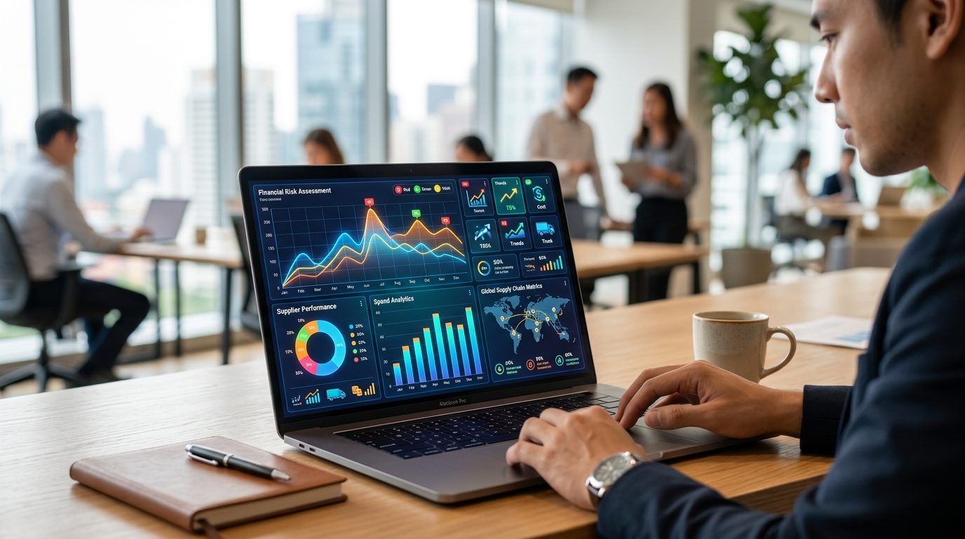 Tableau de bord d'analyse financière et de gestion du risque fournisseur
